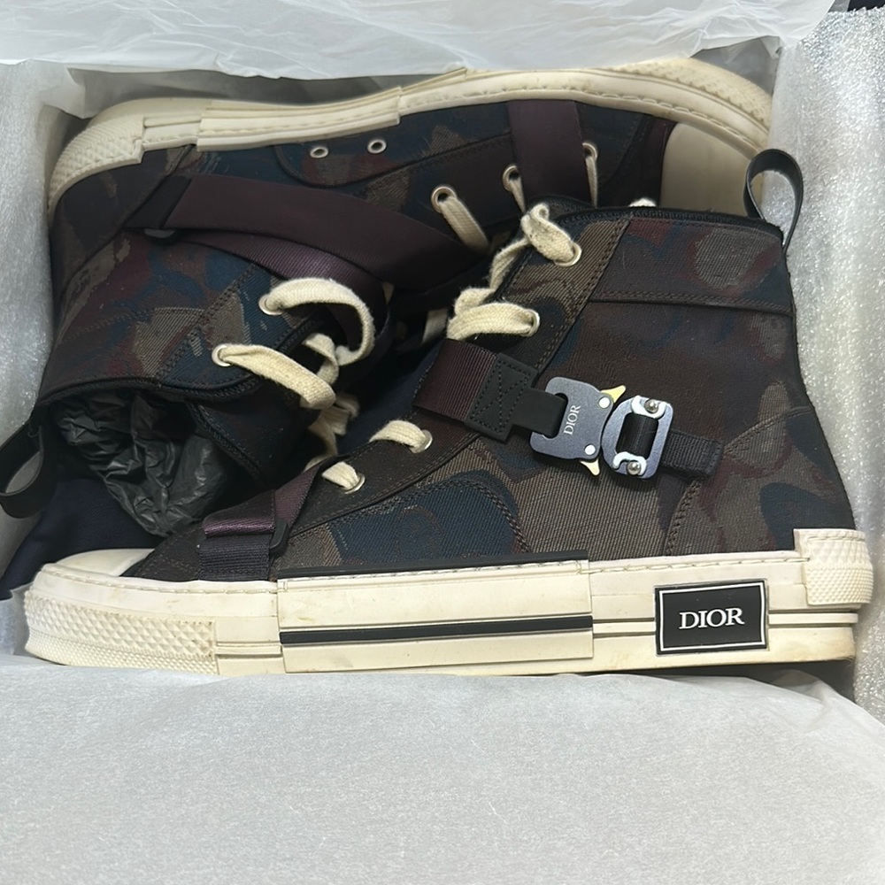 Dior High-Top Sneakers in Black and Cream